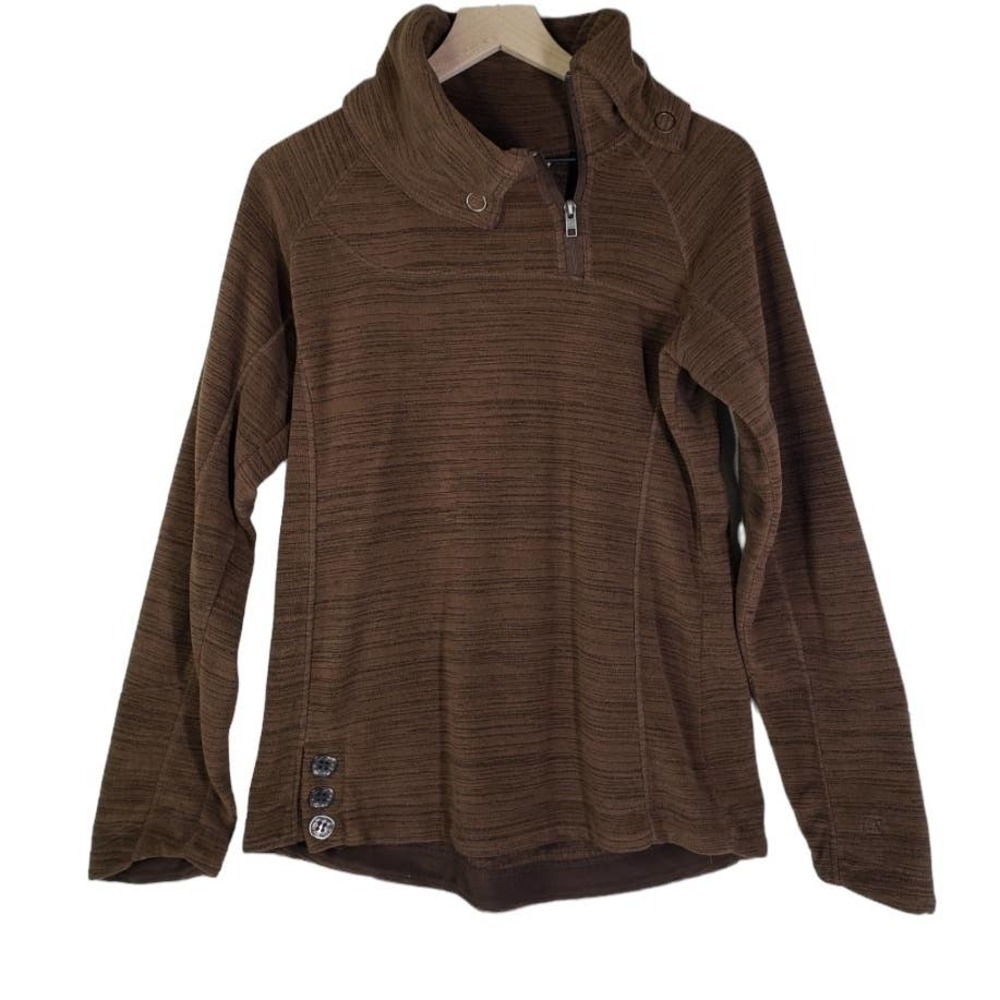 Avalanche Kamnik Fleece Pullover Women's M Cocoa Brown Zip‎ Cowl Neck